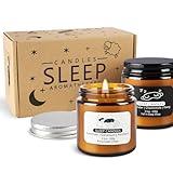 2 Pack Scented Candles Set|7 oz.Sleep Sweet Dream with Lavender,Geranium and Patchouli, Deep Sleep with Lavender,Chamomile Aromatherapy Candle,Long Lasting Time,Perfect Home Gifts for Men,Women