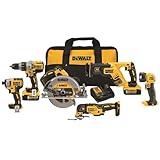 DEWALT 20V MAX Power Tool Combo Kit, 6-Tool Cordless Power Tool Set with 2 Batteries and Charger (DCK694P2)