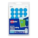 Avery Print/Write Self-Adhesive Removable Labels, 0.75 Inch Diameter, Light Blue, 1,008 per Pack (5461)