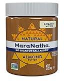 MaraNatha Natural Creamy Almond Butter, No Stir, No Sugar or Salt Added, 12 Ounce Jar