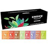 Choice Organics Sipping Box Tea Sampler, Variety Gift Box, 32 Total Tea Bags, 8 Flavors, Caffeinated and Caffeine-Free Teas, Sustainably Sourced Organic and Non-GMO Ingredients