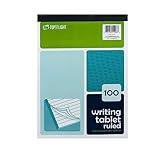 Top Flight Writing Tablet, White, 100 Sheets