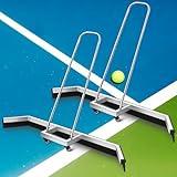 Leyndo 2 Pcs Tennis Court Squeegee 53.94 x 9.45 x 37.8 inches Floor Broom Commercial with Handle and Wheels Professional Water Remover Stainless Steel Sport Court Accessories, Silver