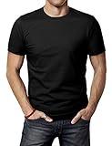 H2H Mens Everyday Stlye Outfit Round Neck Basic T-Shirt BLACK US S/Asia M (CMTTS0198)