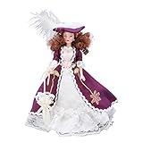 Luqeeg Victorian Lady Miniature People Porcelain, Dark Skirt Hat Woman Ceramic Doll, 1 : 12 Scale Porcelain Baby, Mini Ceramic Doll Model Movable Limb Design for Doll House