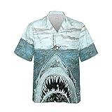 Ocean Shark Jaw Hawaiian Shirts Jaw Shark Wilderness Regular Fit Hawaii Aloha 3D Casual Button Down Summer Beach Shirts Gift for Him