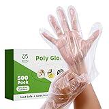 Comfy Package [500 Count Disposable Poly Plastic Gloves for Cooking, Food Prep, and Food Service, Latex & Powder Free - One Size Fits Most