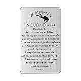 UJIMS Scuba Divers Prayer Wallet Card Insert Scuba Diving Gift Extreme Sports Jewelry for Divers Adventure Metal Wallet Gift for BFF (Scuba Divers Prayer Wallet)