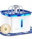 Veken 95oz/2.8L Pet Fountain, Automatic Cat Water Fountain Dog Water Dispenser with Replacement Filters for Cats, Dogs, Multiple Pets (Blue, Plastic)