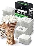 900pc Gun Cleaning Supplies Case - 300pcs Gun Cleaning Patches and 600pcs Gun Cleaning Swabs - 6-inch Gun Swabs Lint Free, 3x3 Inch Highly Absorbent Gun Patches - Gun Cleaning Kit Supplies