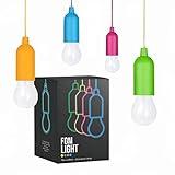 Enchanting Playhouse or Treehouse Adventure: 4-Pack Battery-Operated Kids' Hanging Lights with Safe Touch and Easy Pull Chain