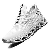 Chopben Men's Running Shoes Blade Non Slip Fashion Sneakers Breathable Mesh Soft Sole Casual Athletic Lightweight Walking Shoes(6.5,White)