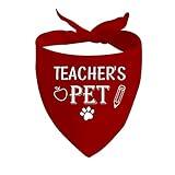 JXGZSO 1 Piece Funny Teachers Pet Bandana Teacher Dog Gift Teacher Dog Bandana (TEACHERS PET D)