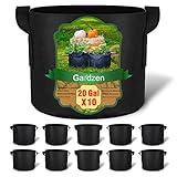 Gardzen 10-Pack 20 Gallon Grow Bags, Aeration Fabric Pots with Handles