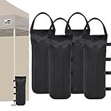 Eurmax USA Weight Capacity 112 LBS Extra Large Pop up Gazebos Weights Sand Bags for Pop up Canopy Tent Pergola Outdoor Instant Canopies, 4-Pack,Black (Without Sand) Dark Black