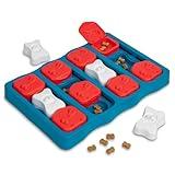 Outward Hound by Nina Ottosson Dog Brick Treat Puzzle Enrichment Toy, Level 2 Intermediate Game, Blue