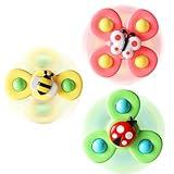 ALASOU 3PCS Suction Cup Spinner Toys for 1 Year Old Boy Girl|Spinning Top Baby Toys 12 18 Months|1 2 Year Old Boy Birthday Gift|Baby Bath Toys for Kids Ages 1-3|Sensory Toys for Toddlers 1-3