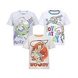 Disney Toy Story Boys 3 Pack T-Shirt for Toddler and Big Kids White/Grey