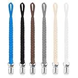 Pacifier Clip for Boys and Girls 6 Pack Baby Pacifier Holder Leash 100% Handmade Braided Fits All Pacifiers & Teething Toys Modern Unisex Baby Gift