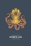 Scuba Diver Log Book with Vintage Octopus Cover - Track & Record 100+ Dives