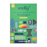 Welly Bandage Family Pack | Adhesive Flexible Fabric & Waterproof Bandages | Assorted Shapes and Patterns for Minor Cuts, Scrapes, and Wounds - 80 Count