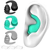 Swimming Ear Plugs for Adults,3 Pairs Waterproof Reusable Silicone Swim Earplugs for Swimming Surfing Snorkeling Showering and Water Pool,Beach,Ocean (Adults & Teens 14+)