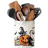 pinata Halloween Kitchen Decor Ceramic Utensil Holder,Cute Halloween Utensils,Halloween Kitchen Utensils for Farmhouse Indoor Halloween Kitchen Decorations(6.5in)