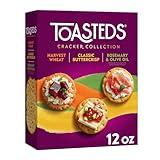 Toasteds Crackers, Cracker Collection, Lunch Snacks, Variety Pack, 12oz Box (1 Box)