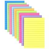 9 Pack Lined Sticky Notes 4"x6" Bright Colors Self-Stick Note Pads with Lines, 9 Colors Bulk Sticky Memo Pad for School, Office, Meeting