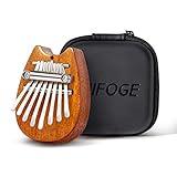 MIFOGE Mini Kalimba Thumb Piano 8Keys Wooden,Exquisite Finger Piano with Lanyard Waterproof Protective Box,Musical Instrument,Gift for Toddler Kid Child Valentines Adult Beginners