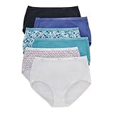 Hanes Womens High-waisted Panties, 6-pack, Moisture-wicking Cotton (Colors May Vary) Briefs-underwear, Solid/Print Mix, 9 US