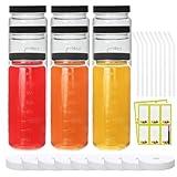 Encheng 16 oz Glass Juice Bottles with Lids,9 Pack Reusable Drinking Jars with Lids and Straws,Clear Round Smoothies Cup for Juicing,Kombucha,Water,Milk,Travel