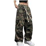 ABOUTYES Today 2024 Clothes, Women's Oversized Camo Cargo Pants Joggers Trousers Baggy Camouflage Army Fatigue with Workout Sweatpants Pockets