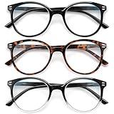 GIBLOGO 3 Pack Reading Glasses for Men and for Women, Blue Light Blocking Readers