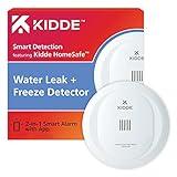 Kidde WiFi Water Leak Detector & Freeze Alarm, Alexa Device, Smart Leak Detector for Homes with App Alerts,White