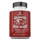 Ancestral Supplements Grass Fed Beef Heart Supplement, 3300mg, CoQ10 Supplement with Grass Fed Beef Liver, Supports Energy, Immune, Heart and Mitochondrial Health, Non GMO, 180 Capsules