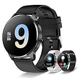 Smart Watch for Women Men, Bluetooth Call Fitness Tracker for Android and iOS Phones Waterproof Smartwatch with 1.32" HD Full Touch Screen AI Voice Control Heart Rate Sleep Monitor Pedometer, Black