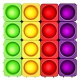 Giant Pop Blocks Bubble Premium Silicone Pop Fidget Blocks for Endless Joy and Education - Vibrant Pop Blocks for Imaginative Play and Puzzle Games-Toy Gift for Kids (16PCS)