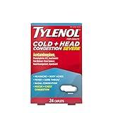 Tylenol Cold + Head Congestion Severe Medicine Caplets for Fever, Pain, and Congestion, Acetaminophen Pain Reliever, Fever Reducer, 24 Count