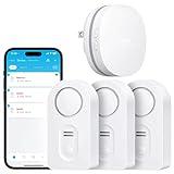 Govee WiFi Water Sensor 3 Pack, Smart Water Leak Detector, 100dB Adjustable Alarm Suit for Home and Basement, Water Leak Alert with Email & APP Push