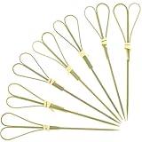 ZEYIYER 100PCS Bamboo Cocktail Picks, 4.9 Inch Heart Shaped Appetizer Toothpicks, Cocktail Skewers Charcuterie Sticks Bamboo Skewers, Cocktail Toothpicks for Appetizers Drinks Cake Fruit