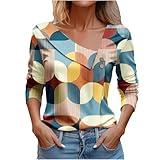 Todays Offers Special Deals Prime+Deals Summer Tops for Women 2024 Trendy 3/4 Sleeve Shirts V Neck Button Down Tshirts Casual Loose Comfy Tunic Blouses