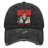 Make Pets Safe Again 2024 Trump 2024 Hats for Women Washed Distressed Baseball Caps Low Profile Washed Ball Caps Quick Dry