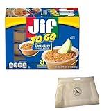 JIF Crunchy Peanut Butter Cups (8-1.5 oz) Bundle With Reusable Sandwich Pouch By AMCIENT