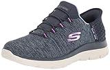 Skechers Sport Women's Women's Hands Free Slip Ins Summits Dazzling Haze Sneaker, Navy Purple, 10 Wide