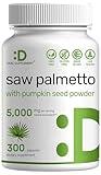 Saw Palmetto Supplement 5000mg with Pumpkin Seed, 300 Capsules | Promotes Prostate Health | DHT Blocker | Hair Growth Vitamins, Maintain Normal Urinary Frequency