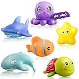 Hely Cancy Infant Bath Toys for 18 Months - No Hole Animal Bathtub Toys, Baby Bath Tub Toys