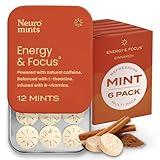 NeuroGum Energy Caffeine Mints (72 Pieces) - Sugar Free with L-theanine + Natural Caffeine + Vitamin B12 & B6 - Nootropic Energy & Focus Supplement for Women & Men