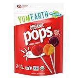 YumEarth Organic Pops Variety Pack, 50 Fruit Flavored Favorites Lollipops, Allergy Friendly, Gluten Free, Non-GMO, Vegan, No Artificial Flavors or Dyes