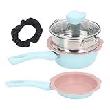 Nonstick Aluminum Alloy Sauce Pan Infant Baby Food Cooking Pot, Steaming Basket Visible Lid (Type 2)